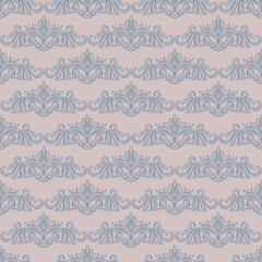 Seamless pattern of ornate handmade arrangements in a light, frivolous style. Ideal for posters, invitations, advertisements in vintage style. Modern digital illustration in flat style