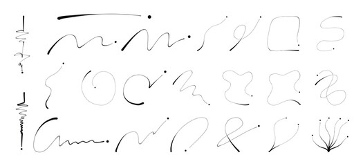 Abstract Line Art Collection - Minimalist Hand-drawn Scribbles and Shapes.