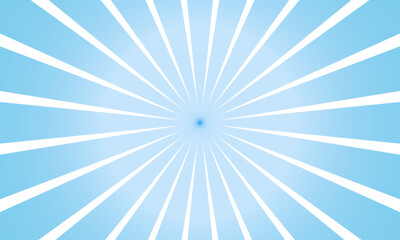 White and blue sunburst pattern background. Retro ray pattern background.