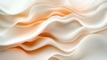 Obraz premium The captivating flow of soft, creamy fabric creates gentle waves, symbolizing elegance and serenity, evoking feelings of comfort and beauty in the folds of texture.