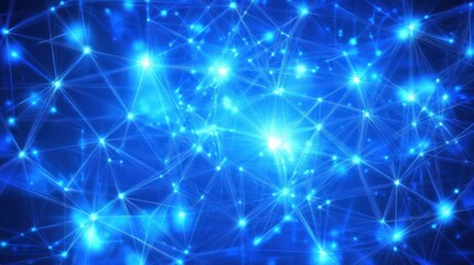 Abstract design of glowing blue network connections.