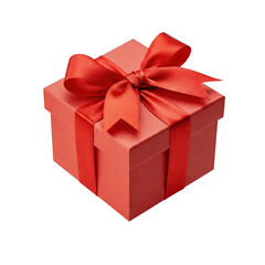 Obraz premium red ribboned gift box
