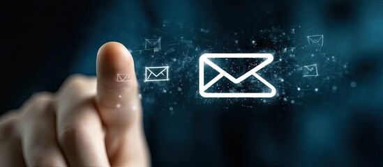 Fingertip interaction with email icon