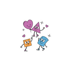 Funny carton vector with heart