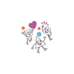 Carton vector illustration of a family playing cards