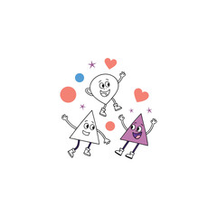 Happy family with heart shape carton vector