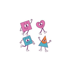 Circle shape carton vector with happy family