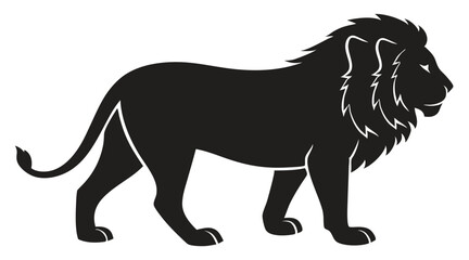 Obraz premium Lion Silhouette Walking – Majestic Wild Animal Vector Graphic