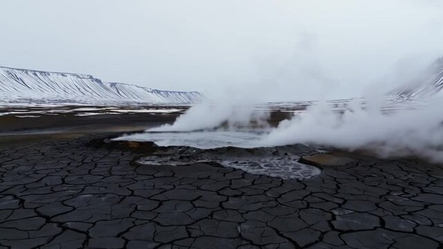 Volcanic landform landscapes in Iceland's geothermal areas