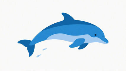 Fototapeta premium Dolphin swimming playful flat design style