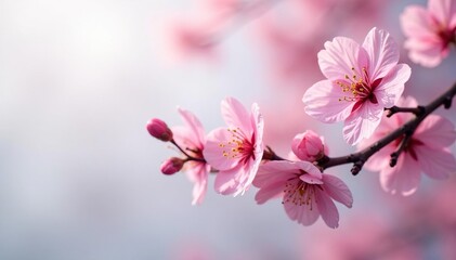 Fototapeta premium Delicate pink cherry blossoms, intricate branch design , flower, tree, beautiful