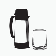 thermos and glasses