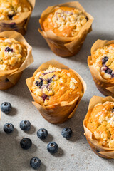 Homemade Sweet Blueberry Muffins for Breakfast