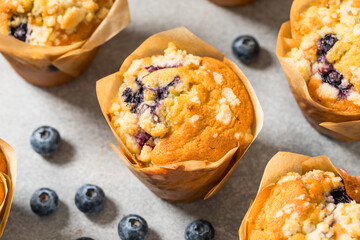 Homemade Sweet Blueberry Muffins for Breakfast