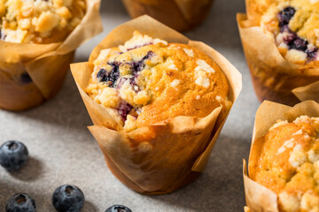 Homemade Sweet Blueberry Muffins for Breakfast
