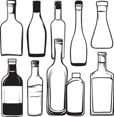 wine bottles vector illustration