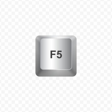 Keyboard Button, Vector illustration of F5 buuton on white color and transparent background