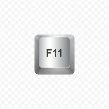 Keyboard Button, Vector illustration of F11 buuton on white color and transparent background