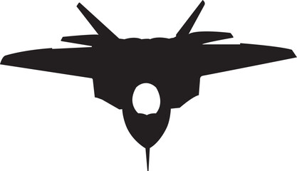 Black and White Fighter Jet Vector Illustration