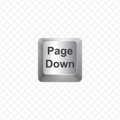 Keyboard Button, Vector illustration of Page Down button on white colors and transparent background