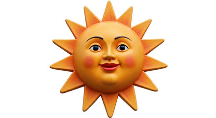 Isolated Smiling Sun Face