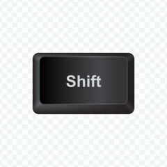 Keyboard Button, Vector illustration of Shift on dark color and transparent background