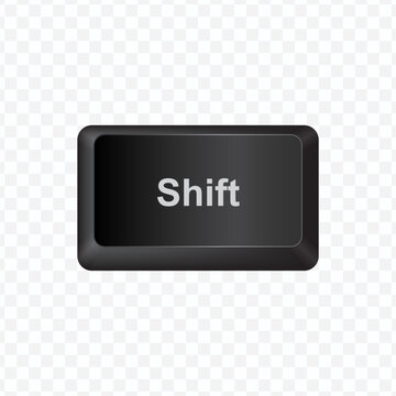 Keyboard Button, Vector illustration of Shift on dark color and transparent background