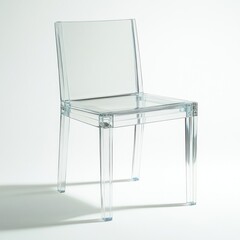 Contemporary acrylic side chair isolated on white background.  