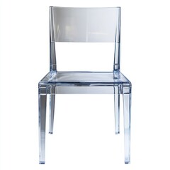 Contemporary acrylic side chair isolated on white background.  