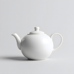White teapot mockup isolated on white
