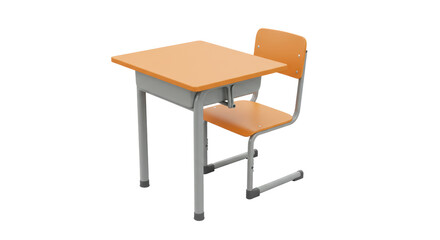 Isolated School Desk and Chair