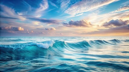 Obraz premium Calming oceanic texture with soft blue waves forming a serene abstract background