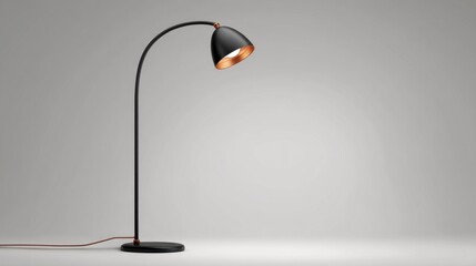 Contemporary LED floor reading lamp isolated on white background.