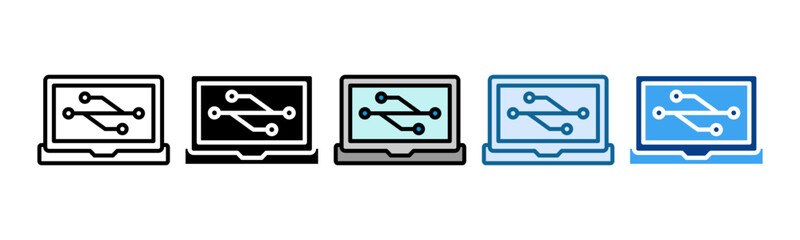 Version Control Icon Set Multiple Style Collection