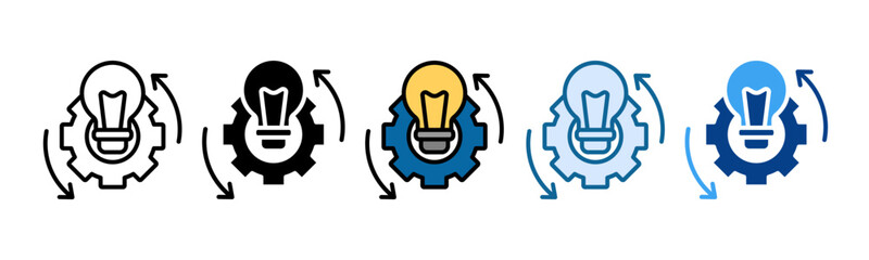 Innovation Process Icon Set Multiple Style Collection