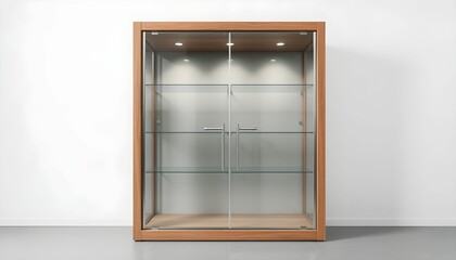 Obraz premium high-quality, realistic, photorealistic, modern, minimalist, double sliding glass door, wooden frame, recessed lighting, interior, architectural