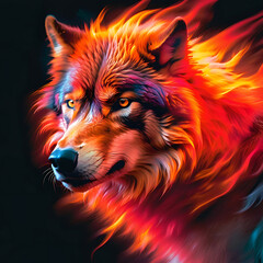 Naklejka premium Lobo de Fuego