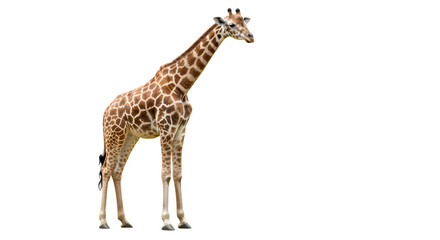 Obraz premium Majestic Giraffe African Wildlife Photo isolated on white background