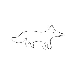 Minimalist Line Drawing of a Fox