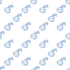Algorithmic Trading Machine and Candlestick Chart vector linear seamless pattern