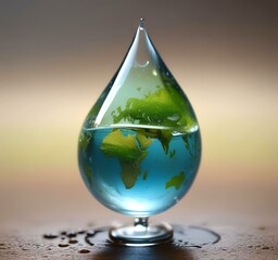 Fototapeta premium Illustration of eco friendly water drop.