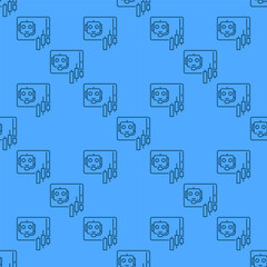 Algorithmic Trading Speech Bubble vector AI Bot linear seamless pattern