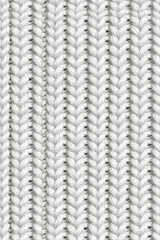 White natural seamless texture of knitted wool textile material background