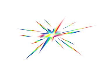 Prism crystal burst PNG with sharp colorful rays