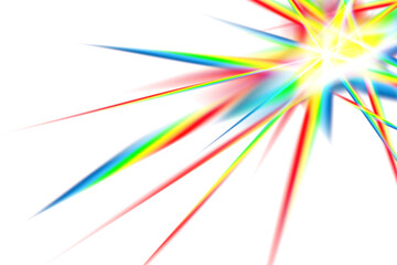 Radiant crystal energy PNG with vibrant rainbow spikes