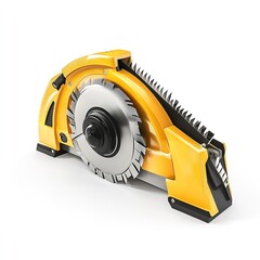 Explore the yellow circular saw blade tool for cutting wood and metal in detailed product photography
