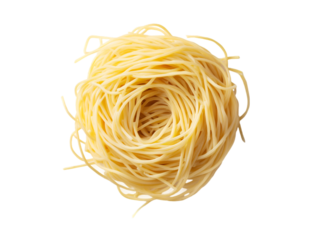 Uncooked spaghetti nest delicious pasta Italian food cuisine