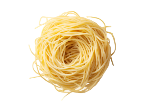 Uncooked spaghetti nest delicious pasta Italian food cuisine