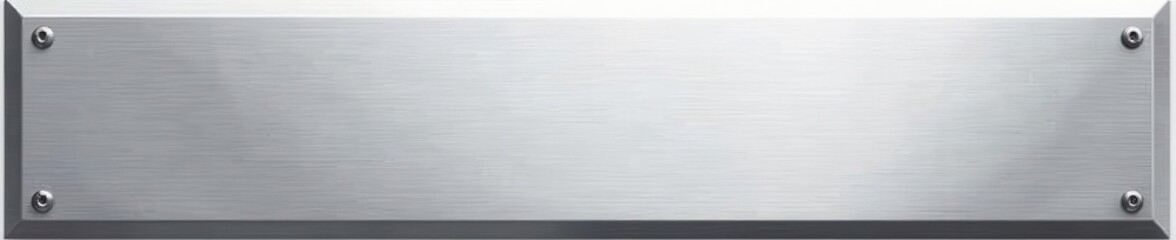 Shiny silver rectangle plaque, clean polished surface , label, background
