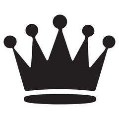 Set of Three Vector Black Silhouettes of Crowns Isolated on White Background

